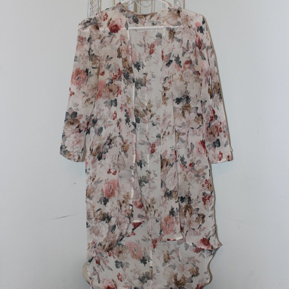 Floral Chiffon Cover Up/Duster - great condition
